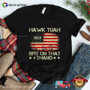 Hawk Tuah 24 Spit On That Thang American Flag Shirt 1