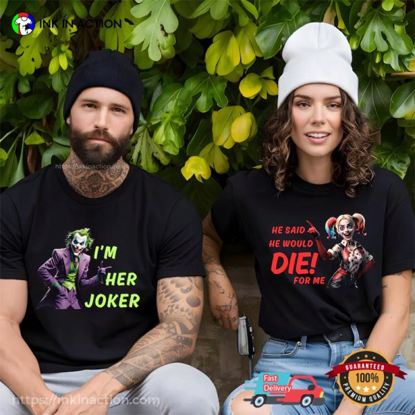 Her Joker & His Harley Couple Matching T-shirt