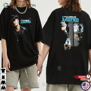 JUSTIN TIMBERLAKE Justified Tour 2023 Schedules 2 Sided T-shirt