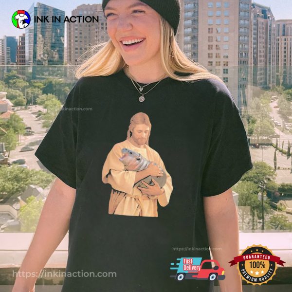 Jesus Hold Baby Moo Deng T-shirt