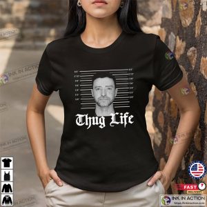 Justin Timberlake Mugshot Thug Life Retro T-shirt