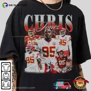 KC Chiefs Chris Jones Vintage 90s Graphic Style T-shirt