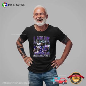 Lamar Jackson Ravens Vintage 90s Style T shirt 2