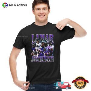 Lamar Jackson Ravens Vintage 90s Style T shirt 3