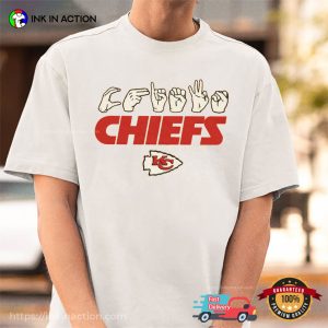 Love Sign With Kansas City Chiefs Football T shirt 2