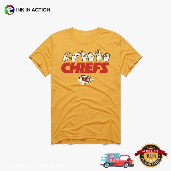 Love Sign With Kansas City Chiefs Football T-shirt