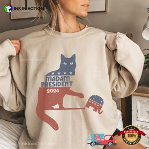 Madam President Lady Cat 2024 Political Kamala Harris Shirt 1