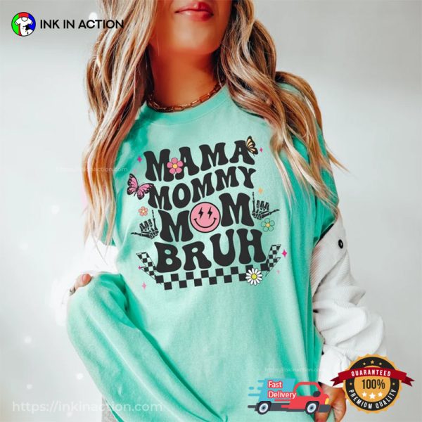 Mama Mommy Mom Bruh Groovy Comfort Colors T-shirt