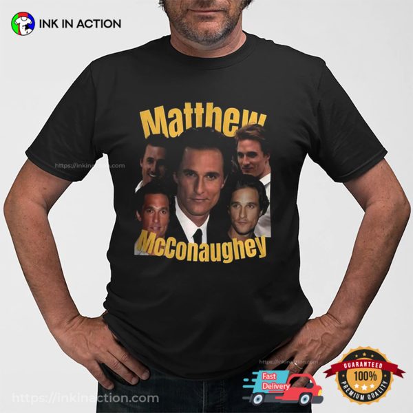 Matthew McConaughey Collage Vintage Style T-shirt