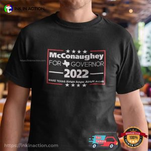 McConaughey For Governor Vintage Style T shirt 3