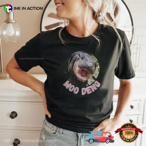 Moo Deng Baby Hippo In Thai Graphic T shirt 3