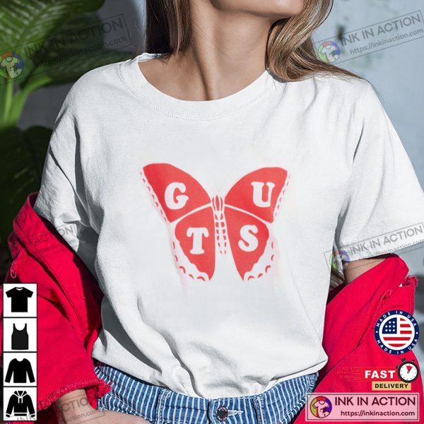 Olivia Rodrigo GUTS Album Butterfly Graphic T-shirt