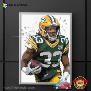 Packers Aaron Jones Football Painting Art Poster 1