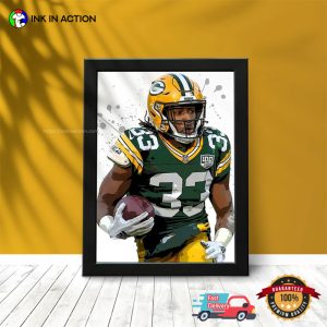 Packers Aaron Jones Football Painting Art Poster 2