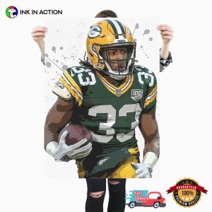 Packers Aaron Jones Football Painting Art Poster 3