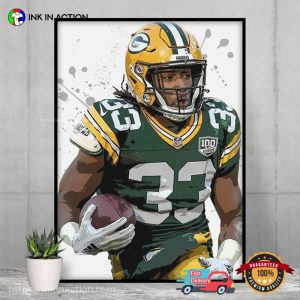 Packers Aaron Jones Football Painting Art Poster