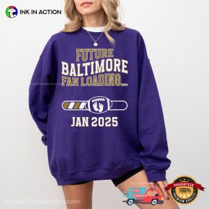 Personalized Future Baltimore Fan Loading Pregnancy Announcement T shirt 3