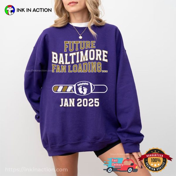 Personalized Future Baltimore Fan Loading Pregnancy Announcement T-shirt