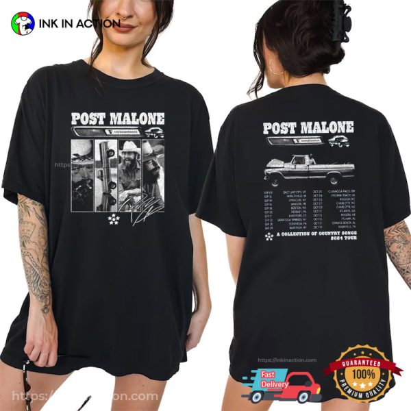 Post Malone Collection Album Tour Vintage Signature T-shirt