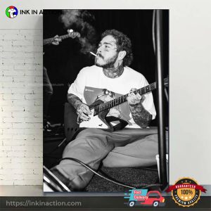 Post Malone Smoking And Guitar Retro Poster 1