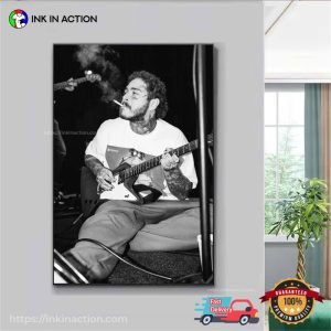 Post Malone Smoking And Guitar Retro Poster 2