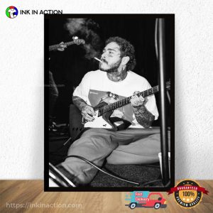 Post Malone Smoking And Guitar Retro Poster 3