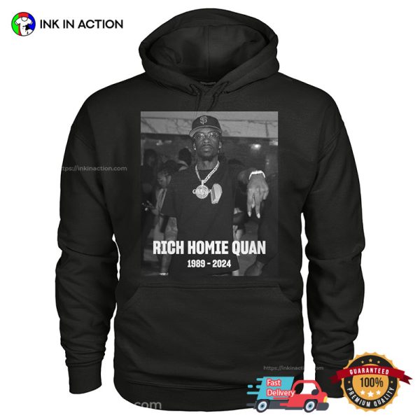 Rapper Rich Homie Quan 1989-2024 Memorial T-shirt