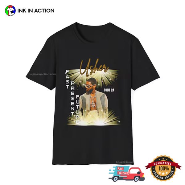 Rapper Usher Tour 2024 Hip Hop Style T-shirt