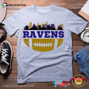 Ravens Football Skyline City T shirt 1