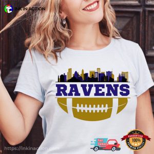 Ravens Football Skyline City T shirt 2