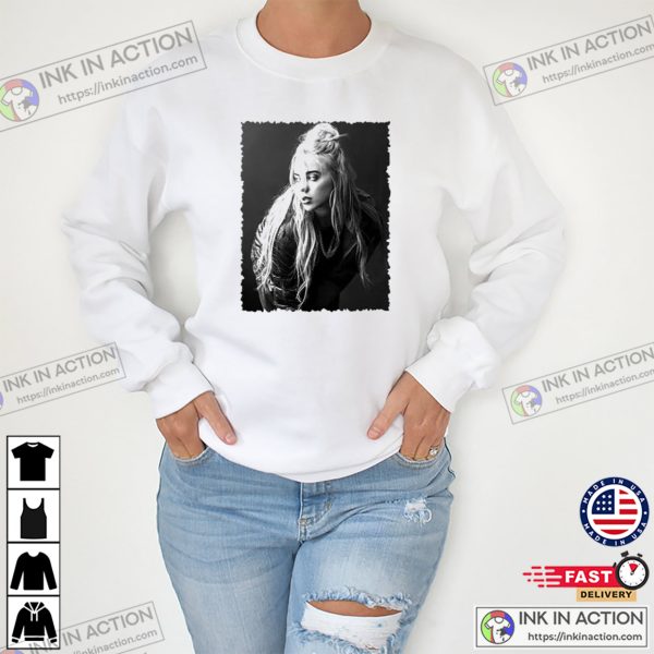 Retro Billie Eilish 90s Photo Portrait Tee