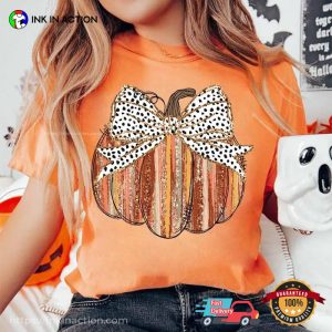 Retro Colorful Pumpkin Coquette Fall Comfort Colors T shirt 1