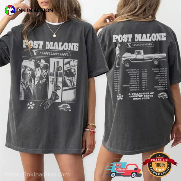 Retro F 1 Trillion Tour 2024 Post Malone Country Music Comfort Colors Tee