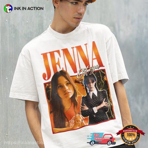 Retro Jenna Ortega Wednesday Movie Tee