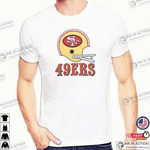 Retro San Francisco 49ers Big Helmet Football T shirt 3