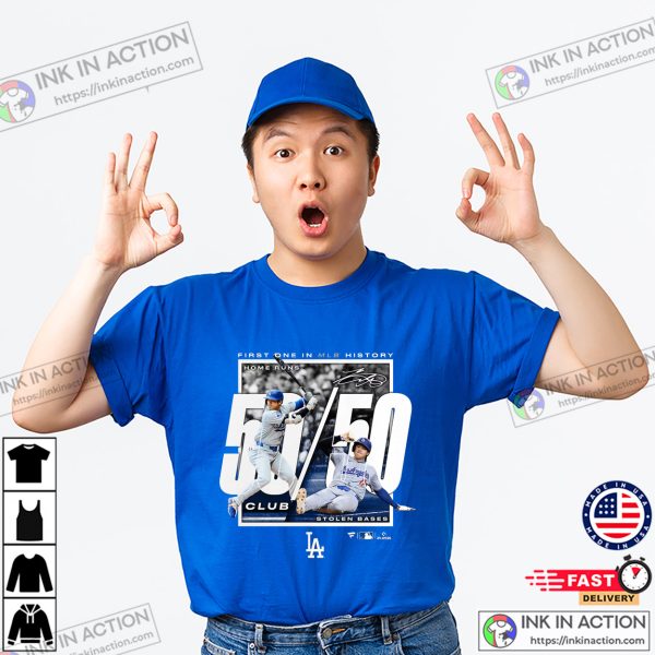 Shohei Ohtani MLB Home Runs Club LA Dodgers Signature T-shirt