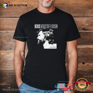 Singer Kris Kristofferson The Legend Retro Graphic Signature T shirt 2