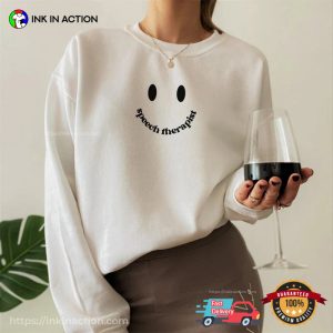 Speech Therapist Smile Face slp therapy T shirt 2