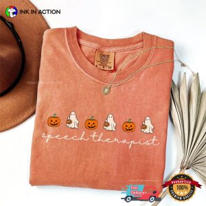 Speech Therapist slp halloween Ghost Comfort Colors T shirt 2