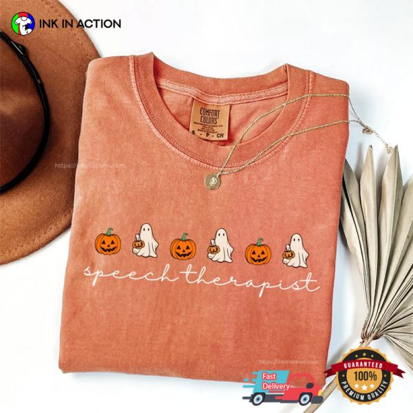 Speech Therapist SLP Halloween Ghost Comfort Colors T-shirt