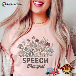 Speech Therapy With Flowers Comfort Colors T-shirt