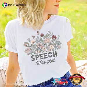 Speech Therapy With Flowers Comfort Colors T shirt 3