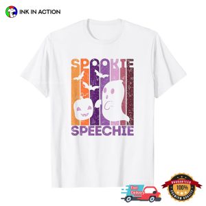 Spookie Speechie Halloween slp speech therapy Vintage T shirt 3