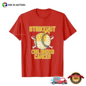 Strikeout Childhood Cancer USA Baseball T Shirt 1