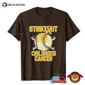 Strikeout Childhood Cancer USA Baseball T Shirt 2