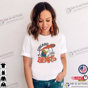 TMNT Michelangelo X Chicago Bears Football Cartoon T-shirt