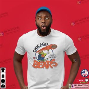 TMNT Michelangelo X Chicago Bears Football Cartoon T shirt 4