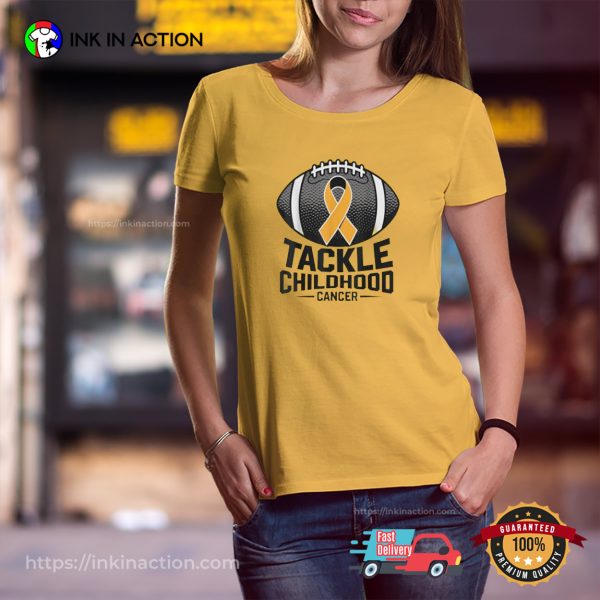 Tackle Childhood Cancer Football, Cancer Awareness T-shirt