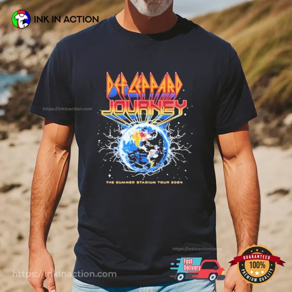 The Summer Stadium Tour 2024 Def Leppard And Journey Concert T-shirt