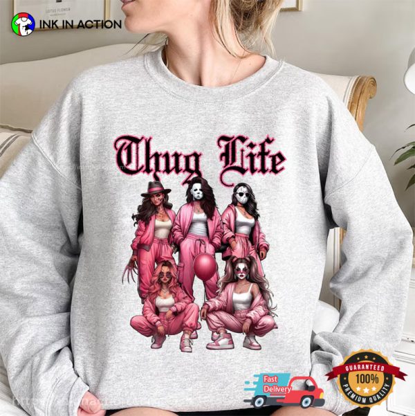 Thug Life Horror Movie Halloween Characters Shirt